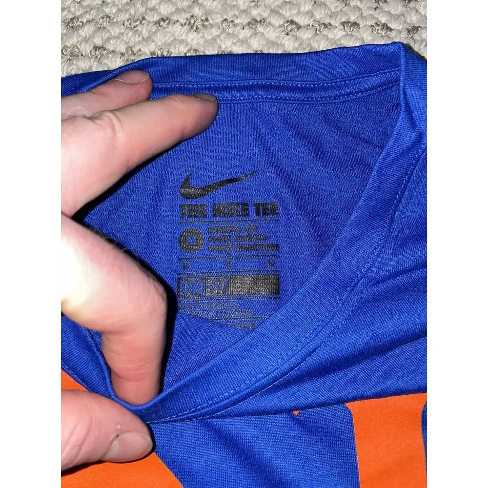 Team Issued New York Mets Dri Fit‎ Shirt Mens M #2 Practice Shirt Blue Logo RARE